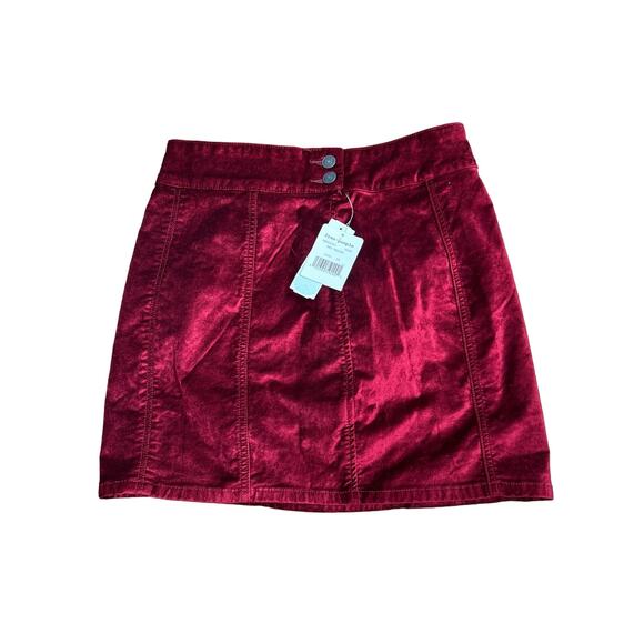 Free People Womens A-Line Short Red Velvet Stitch Fix Skirt Sz 29 NWT - Picture 1 of 8